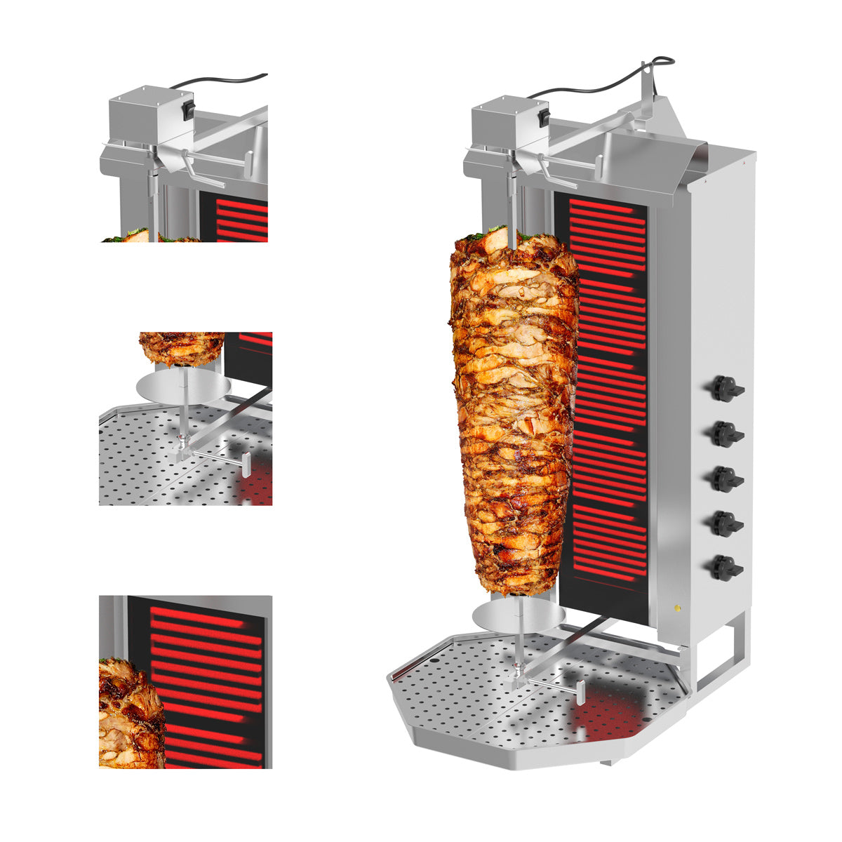 Kebabsteger 5 brænder / maksimum 80 kg