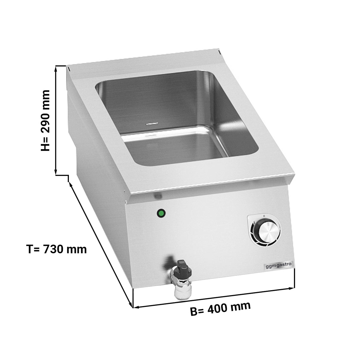 Bain Marie - 1x GN1/1 (1,2 kW)