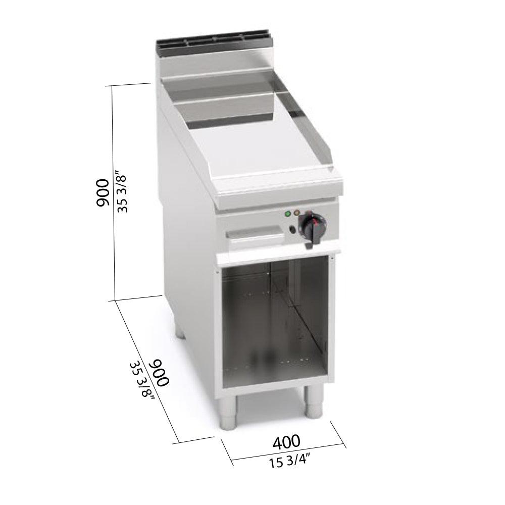 Elektrisk stegeplade - glat - med en blank finish (5,7 kW)