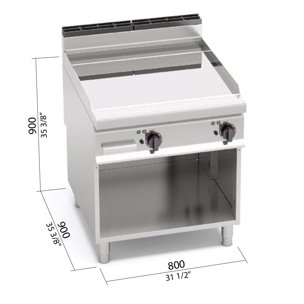 Elektrisk stegeplade - glat - med en blank finish (11,4 kW)