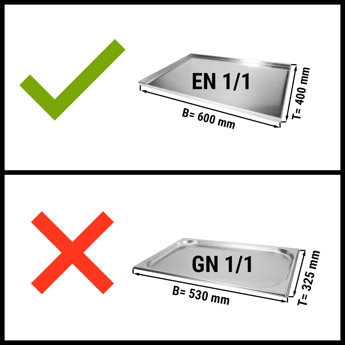 (2 stk.) Elektrisk industriovn - 5x EN 60 x 40 cm - inkl. hætte og understel