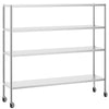 Hylde i rustfrit stål PREMIUM - 2,0 x 0,5 m - med 4 hylder (JUSTERBAR) - inkl. 4 hjul