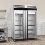 Køleskab - 1,41 x 0,81 m - 1400 liter - med 2 glasdører