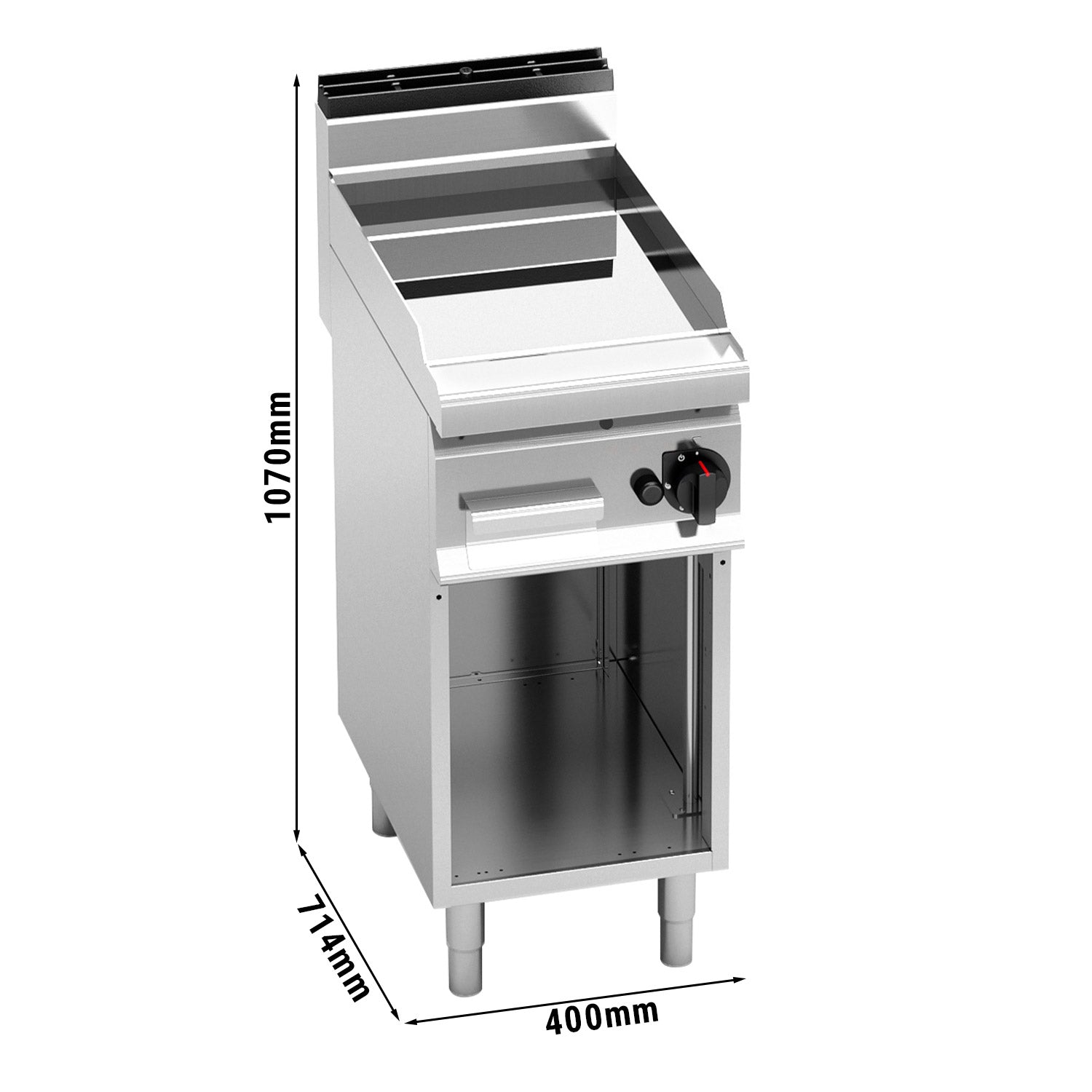 Gas stegeplade - glat - med en blank finish (6,9 kW)