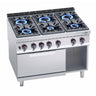 Gaskogebord 6 Brænder (53,5 kW) inkl. Gasovn (7,8 kW)