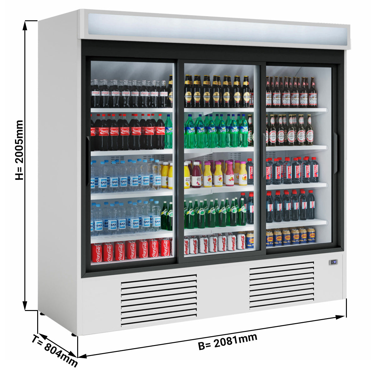Flaskekøleskab - 2030 liter - Hvid
