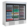 Flaskekøleskab - 2030 Liter - med 3 glasskydedøre & reklamedisplay