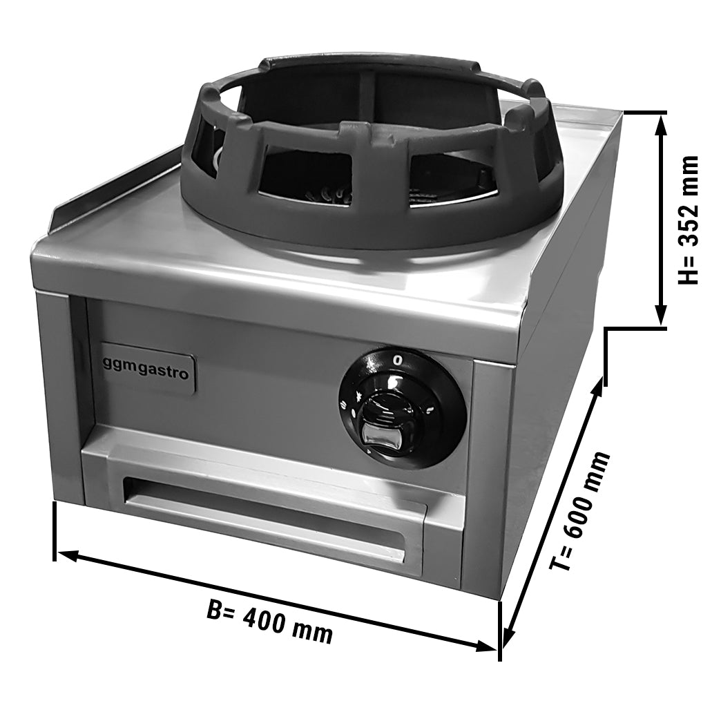 Wok gaskomfur - med 1 brænder - Ø 285 mm (12 kW)