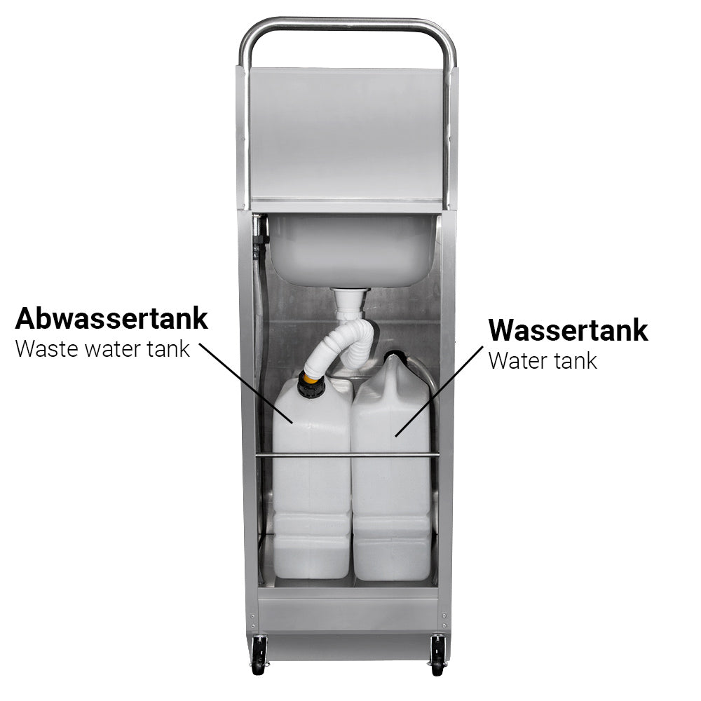 Mobil håndvask / disinfektionsmiddel dispenser - beholdermål: 400 x 300 mm