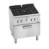 Glaskeramisk komfur - PAOLO 700 - 800x730x900 mm - 12,8 kW - 4 kogezoner - fritstående - med elovn varmluftsovn GN 1/1 - 4,7 kW