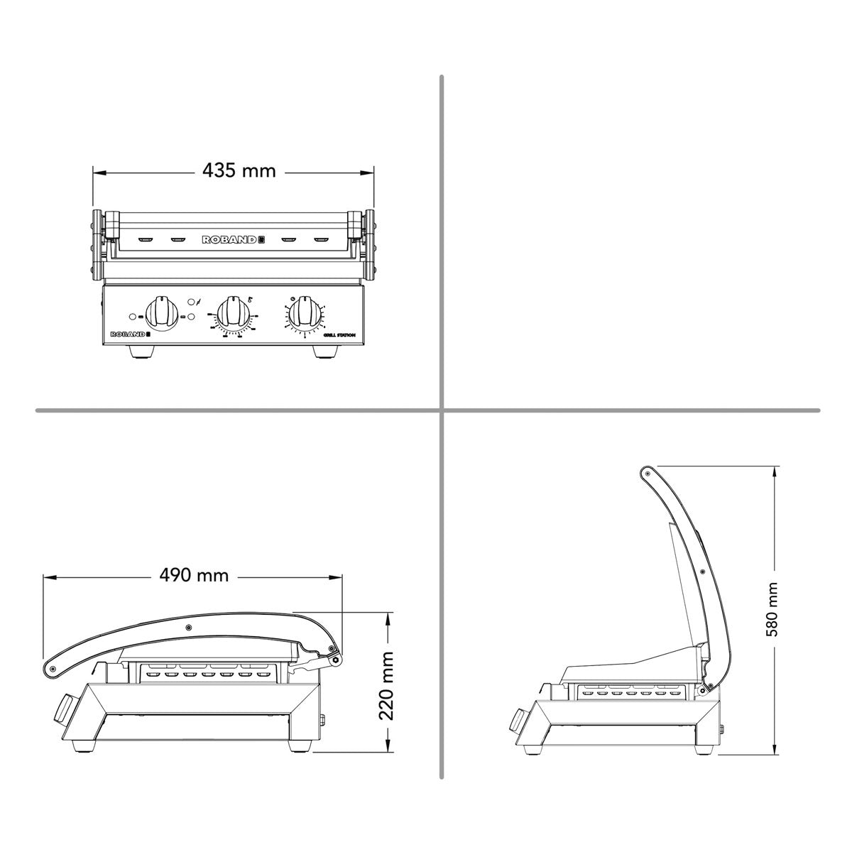 Roband Klemmegrill 0,43 - top + bund flad