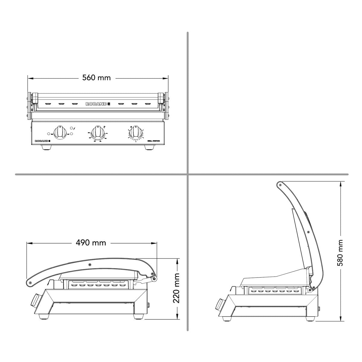 Roband Klemgrill 0,56 - top + bund rillet