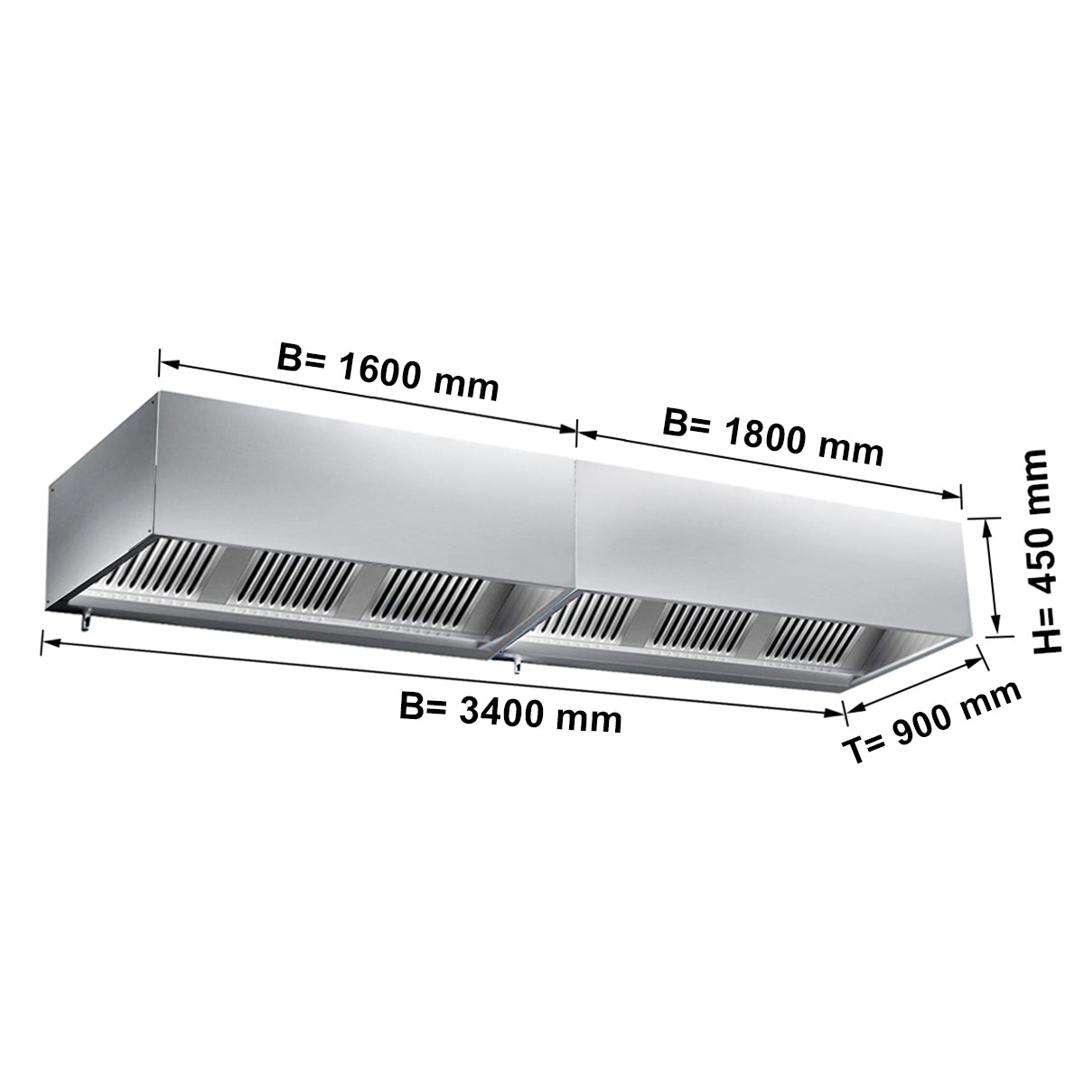 Kasse emfang 3,4m - med filter og lampe