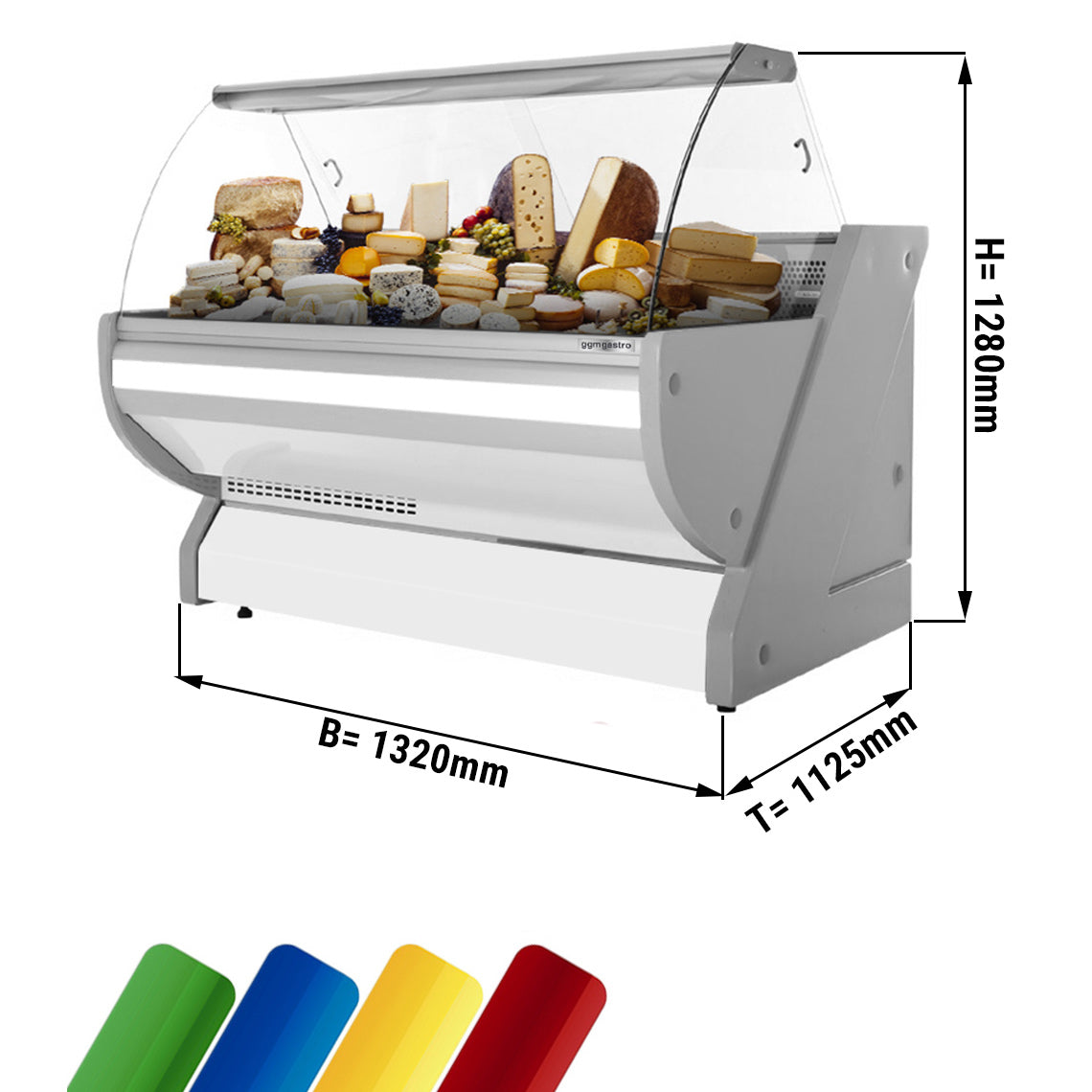 Kølevitrine - 1,3 x 1,15 m - 260 liter