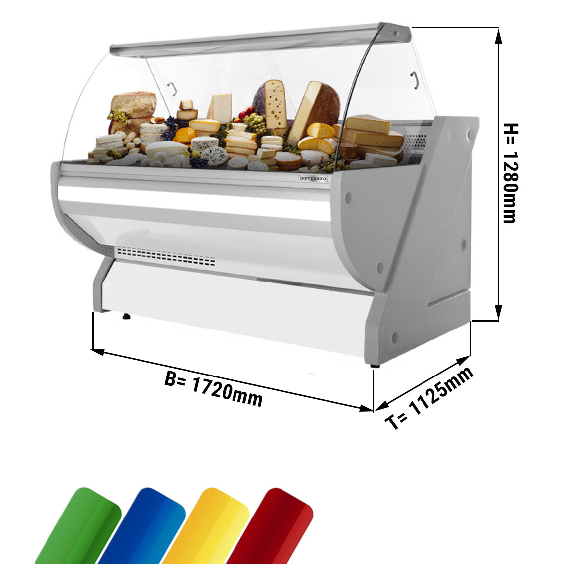 Kølevitrine - 1,7 x 1,15 m - 340 liter