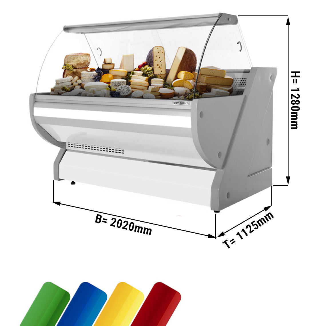 Kølevitrine - 2,0 x 1,15 m - 400 liter