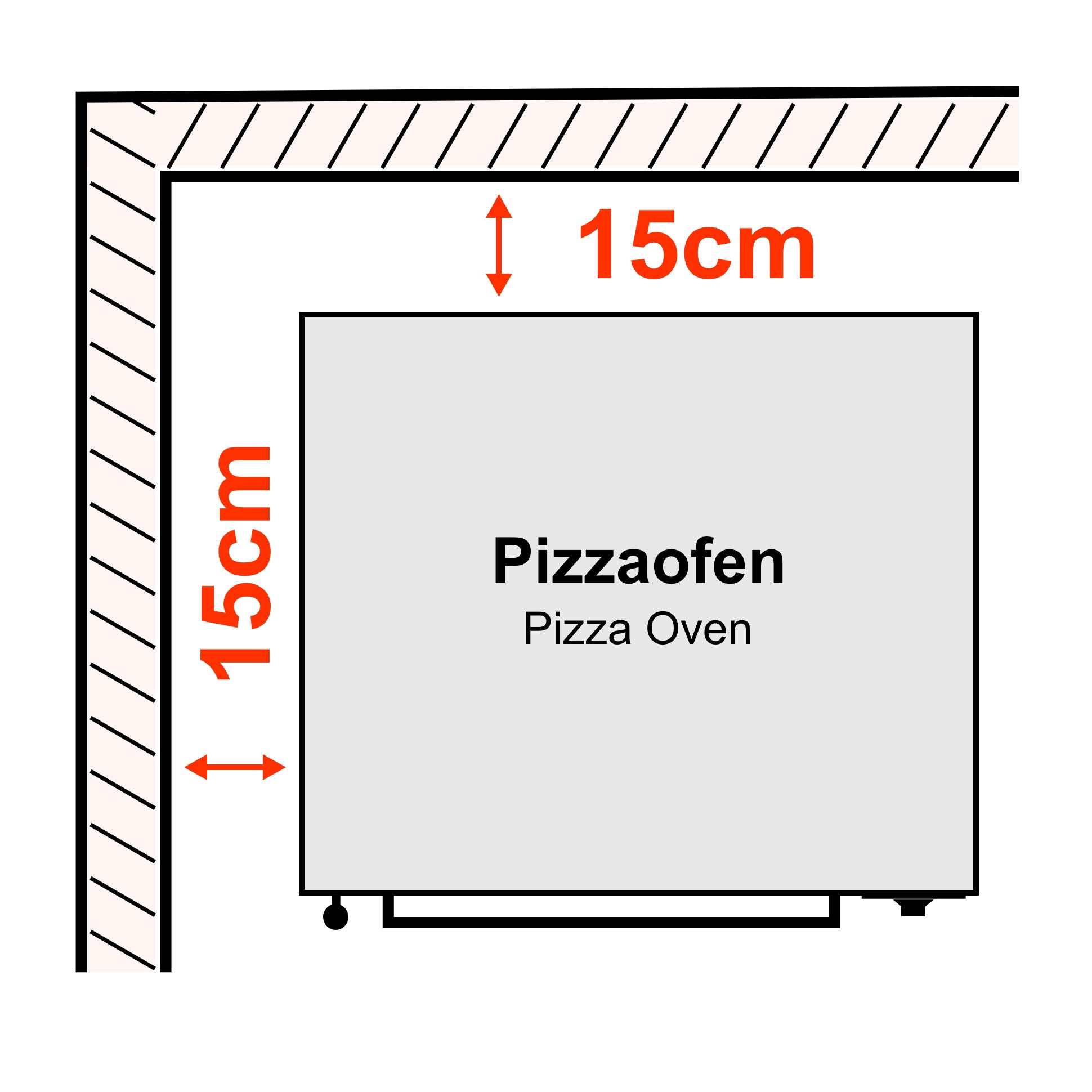 Pizzaovn Power med hætte & understel - 9 x Ø 34 cm