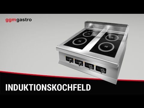 Induktionskogeplade - med 4 kogeplader (4 x 3 kW)