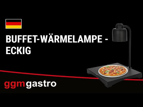 Buffet-varmelampe infrarød - 250 W - Firkantet - Sort