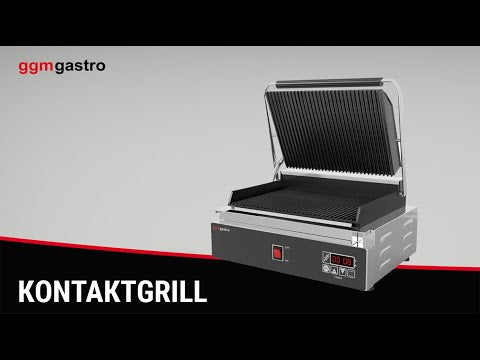 Kontaktgrill / klemmegrill - 1,8 kW - digital styring - plader: rillet top og bund - Grilloverflade: 230x220 mm