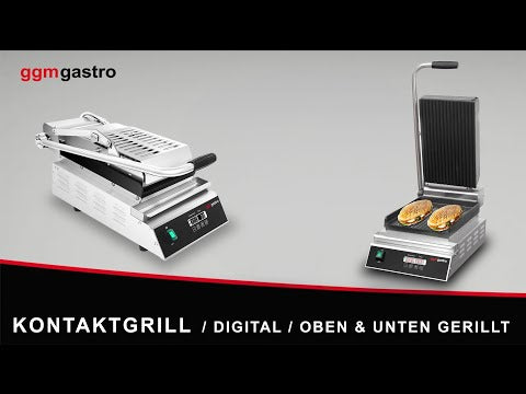 Klemgrill - 2,8 kW - Digital - Rillet top og bund - Grillflade: 223x380 mm