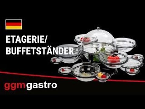 Etagerie/ Buffetstativ - roterende - inkl. 17 melaminskåle - runde