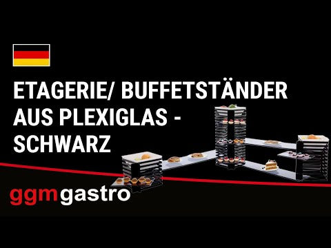Kagestand/ buffetstativ af plexiglas - Sort/Hvid