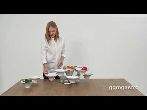 Etagerie/ Buffetstativ - roterende - inkl. 9 melaminskåle - runde