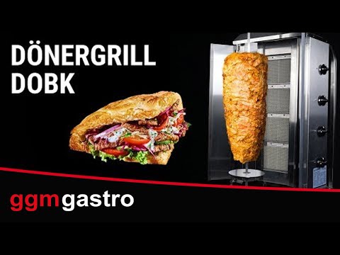 Kebabsteger/kebabgrill - 5 brænder - maks. 80 kg - inkl. 2 Beskyttelsesplade & 2 Dør