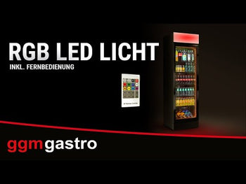 Flaskekøleskab - 345 Liter - rammeløst design - med 1 glasdør & farvet LED-lys