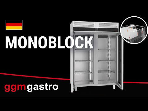 Fryseskab Rustfri Stål PREMIUM - 1,4 x 0,81 m - 1400 Liter - med 2 Glassdøre