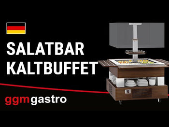 Salatbar/salatbuffet - 1600mm - med LED-belysning - til 4x GN 1/1