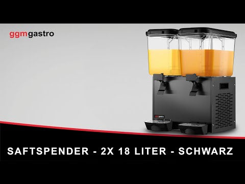 Saftdispenser - 2x 18 Liter - sort