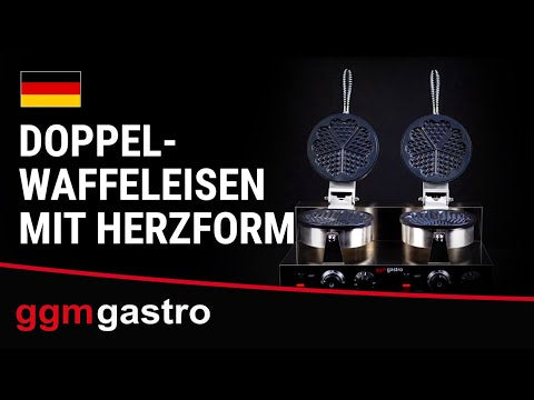 Vaffeljern med 2 bageplader (dobbelt) - hjerteform