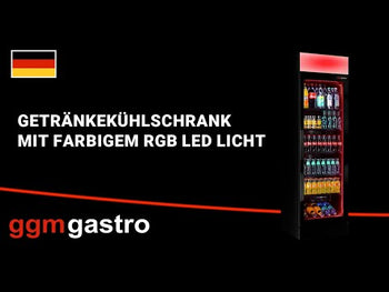 Flaskekøleskab - 345 Liter - rammeløst design - med 1 glasdør & farvet LED-lys