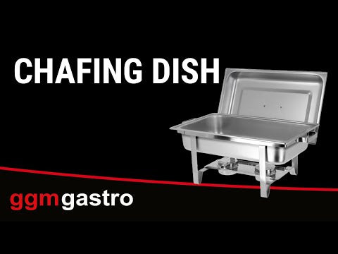 (2 stk.) Chafing dish - GN 1/1 - med låg og ben i rustfrit stål