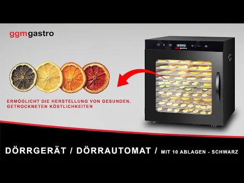 Dehydrator - med 10 hylder - sort