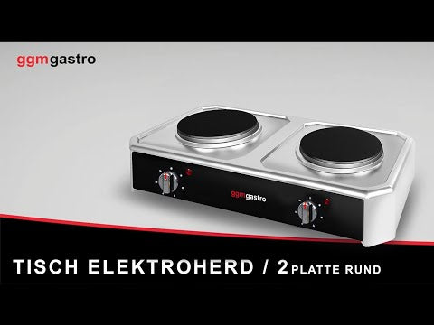 Elektrisk bordkomfur - 4 kW - 2 runde plader