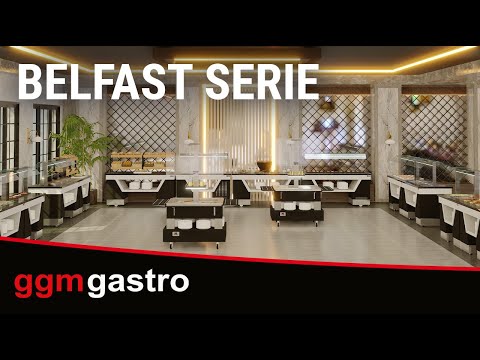 Buffetdisk kold BELFAST - 2000mm - med kølebakke og hjul - til GN 1/1
