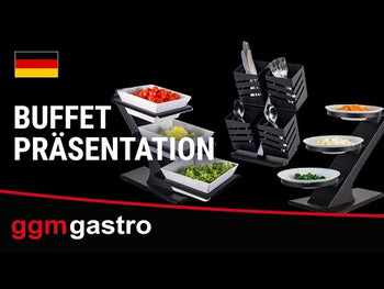(12 stk.) Marmelade-etagere / buffetstander – Sort – med 3 hylder