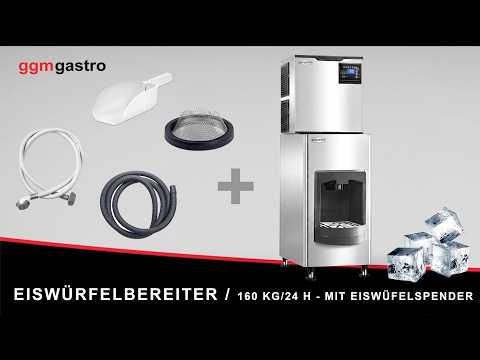 Isterningmaskine - Terning - 160 kg/24 h - med isterningdispenser