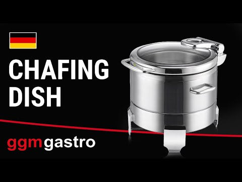 Chafing Dish i rustfrit stål - 8,9 Liter - rund