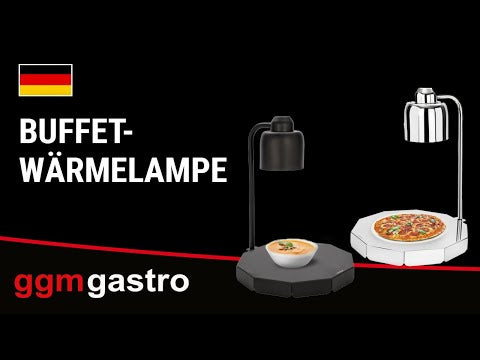 Buffet-varmelampe infrarød - 250 W - Rund - Sort
