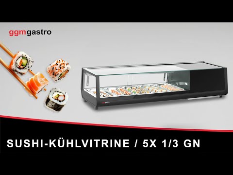 Sushi-kølemontre - 6x 1/3 GN - Sort