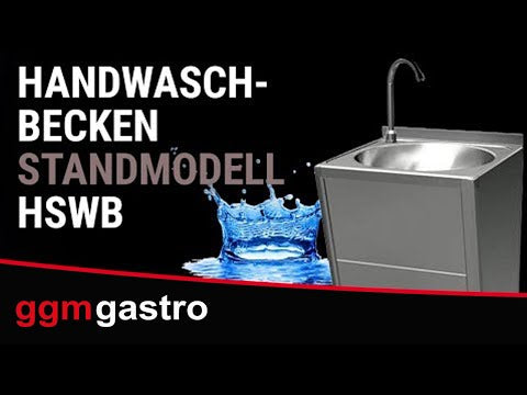 Håndvask - rustfrit stål - med fodbetjening, sæbedispenser & bagkant