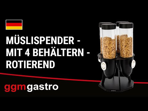 Müsli dispenser - med 4 beholdere - roterende
