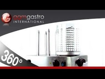 Pølsekoger / Pølsevarmer - 1,1 kW - med 4 varmespyd til brød