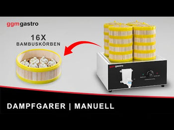 Dampkoger - 2,5 kW - Manuel - inkl. 16 bambuskurve og 4 låg