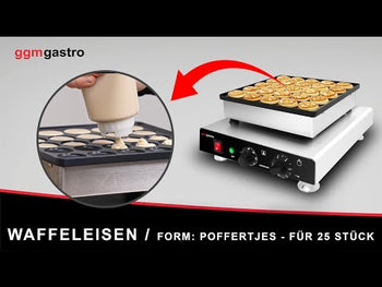 Vaffeljern - Enkelt - Manuel - 850 Watt - Form: Poffertjes - til 25 stk.