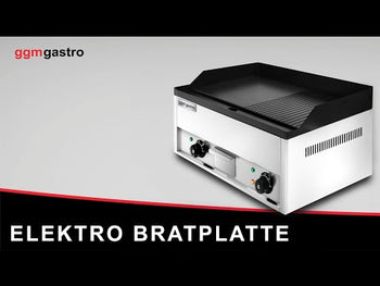 Elektrisk grillplade - 4,4 kW - Glat og Rillet - Grilloverflade: 600x335 mm